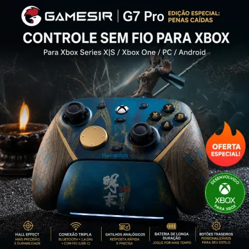 CONTROLE SEM FIO PARA XBOX/PC GAMESIR G7 PRO WUCHANG | TMR + HE + SEM FIO | NOVO LACRADO