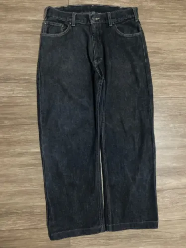 calça jeans baggy (relaxed fit) faded glory
