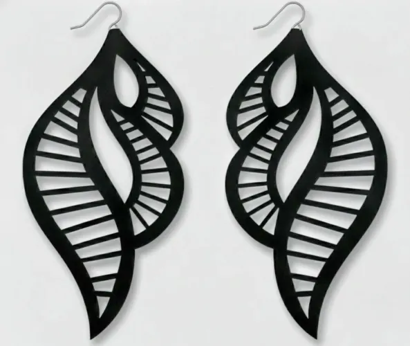 Brincos Preto Geométrico - Moderno e Elegante leve Em MDF