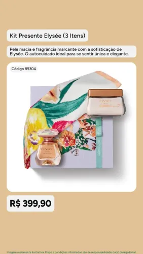 Kit presente Elysée 3 produtos