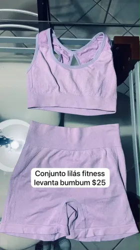 Conjunto lilás fitness levanta bumbum SHEIN