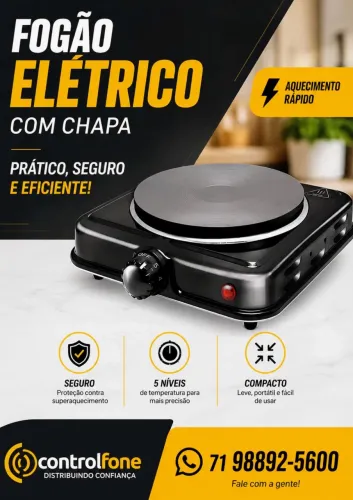 Fogareiro elétrico c/chapa (1 boca)