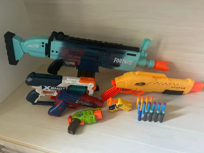 Kit 6 Armas Lança Dardos NERF de Espuma Infantil