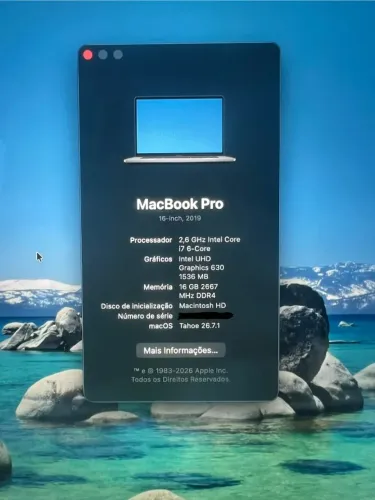 Macbook Pro i7 2019 16' 16 GB SSD 500 GB