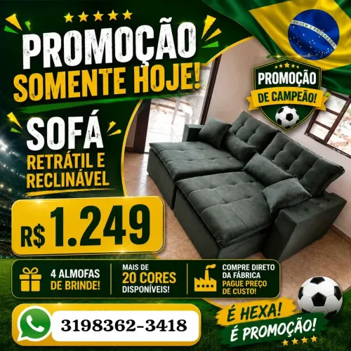 SOFÁ RETRÁTIL E RECLINÁVEL AMÉRICA CENTRAL
