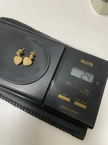 Anel e Brinco de Ouro 24k com diamantes