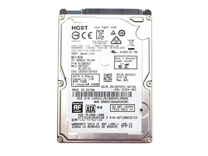 Disco Rigido Interno Hd 1TB Hgst 2,5 Notebook