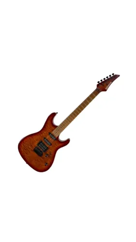 Guitarra Waldman WIS160 QSB Quilted Sunburst com Captadores HSS Cerâmicos e Ponte Tremolo 