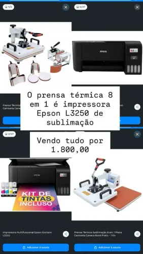 Prensa térmica e impressora