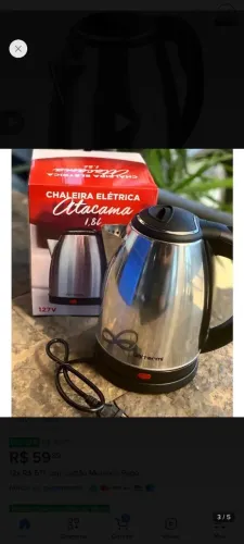 Chaleira Elétrica Unitermi Elétrica Atacama Inox 1.8l Cinza