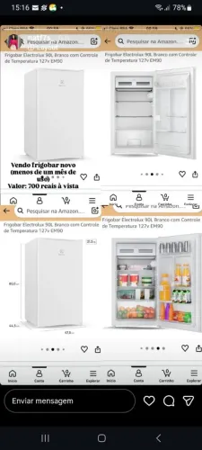 Frigobar novo na garantia apenas 2 neses de uso