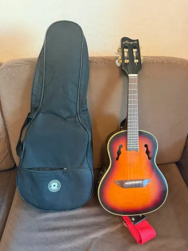 Cavaquinho Marquês elétrico sunburst com equalizador, capa e correia