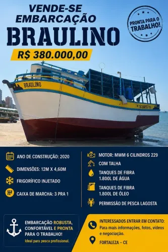 VENDE-SE EMBARCAÇÃO DE PESCA 