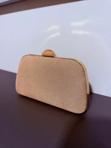 Bolsa Clutch de Festa Dourada - Estruturada