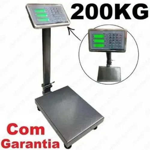 BALANÇA PLATAFORMA DE 200KG BIVOLT RECARREGAVEL