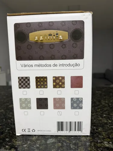 CAIXA DE SOM KAPBOM KA-8579 + 2 MICROFONES SEM FIO - NOVA NA CAIXA