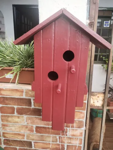 Kit jardim casa e comedouro para pássaros em madeira!!!