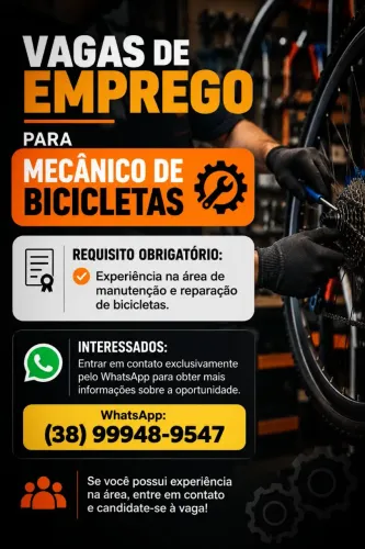 VAGAS DE EMPREGO ? MECÂNICO DE BICICLETAS