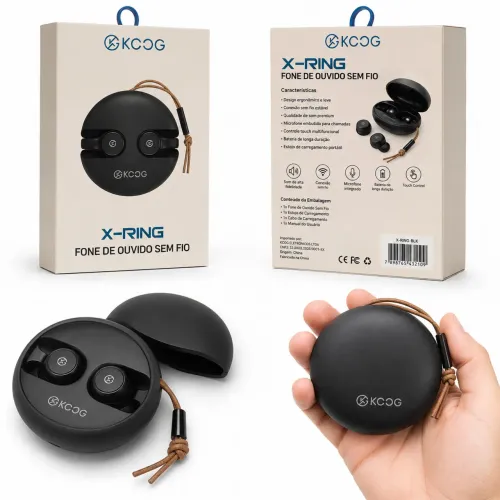 Fone de Ouvido Sem Fio KCQG X-RING - Tecnologia, conforto e liberdade sem cabos!