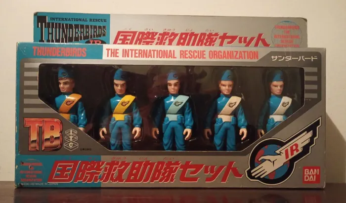 Bonecos Bandai Thunderbirds International Rescue Teams coleção JPN; RAROS.
