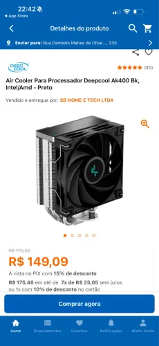 AIR COOLER PARA PROCESSADOR AK400