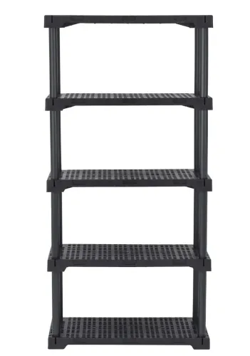 Estante de Plástico Polipropileno com 5 Prateleiras Preta Cube 166x82x42cm 300kg Grifit