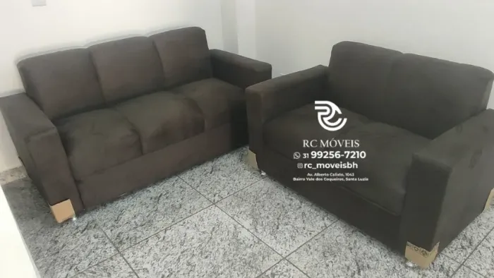 Sofá 2 e 3 Lugares Uno Suede D33 Confortável e Resistente Promoção