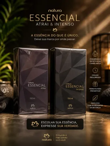 NATURA ESSÊNCIA INTENSO/ATRAI 100 ml (Unidade) e lacrado