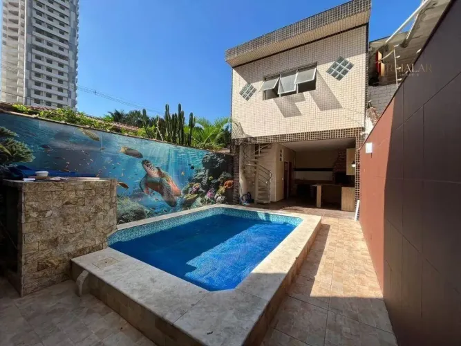 Sobrado 3 Quartos no Canto do Forte  Piscina, churrasqueira e 2 Vagas, aceita financiament
