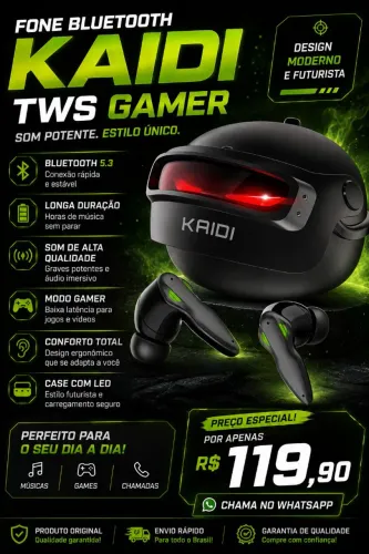 FONE KAIDI TWS GAMER