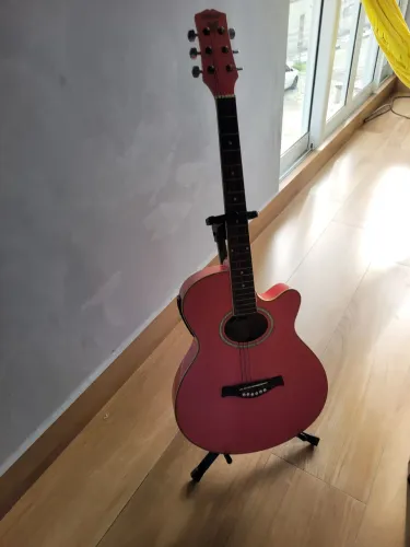 Violão Phx aço Flat Elétrico C/ Afinador Rosa Ftn35pk