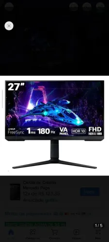 Monitor gamer Samsung 27 polegadas odyssey G3