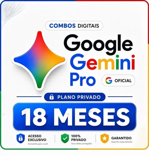 Plano Inteligência Artificial Google Gemini Pro + 5 TB de Espaço no Drive