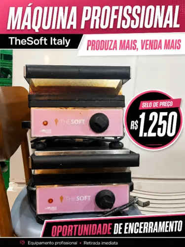 Máquina/prensa para casquinha ou waffle - Oportunidade de encerramento