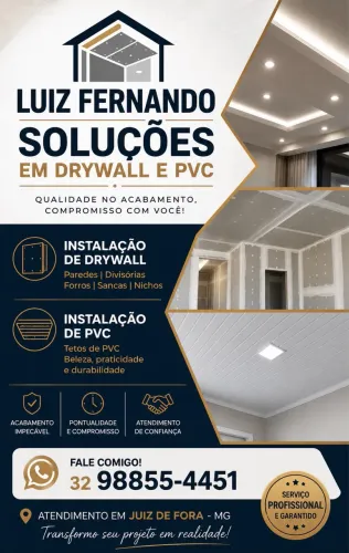 Instalação de drywall e pvc