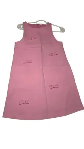 Vestido Infantil Zara Kids Rosa com Laços - Tamanho 11-12 Anos (148 cm)
