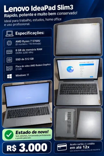 Notebook Lenovo IdeaPad Slim3