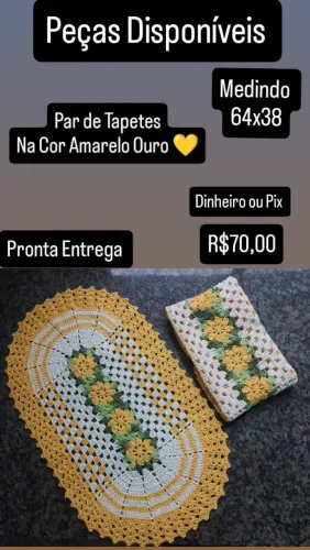 Par de tapetes de crochê