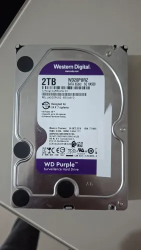 HD Western Digital Purple de 2TB, modelo WD20PURZ.