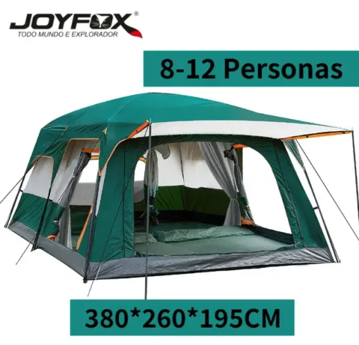 Barraca Camping 8-12 Pessoas 380x260 Impermeável 2000mm Joyfox