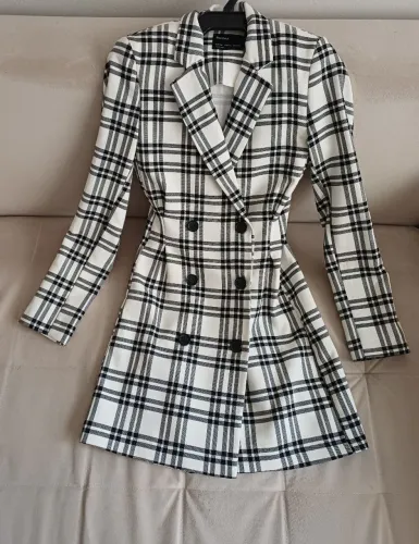 Casaco Feminino Xadrez Alongado Bershka Tamanho PP
