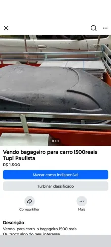 Vendo bagageiro r$ 1000