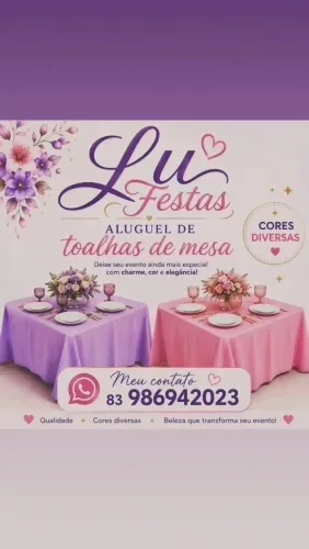 Aluguel de toalhas de mesa pra festa