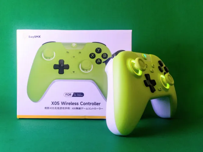Controle Gamer EasySMX X05 Green Lime Wireless - Hall Effect (PC/Switch/Mobile)