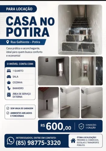 Apartamento no potira - 600,00