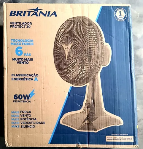 VENTILADOR BRITÂNIA 30CM NOVO NA CAIXA LACRADA
