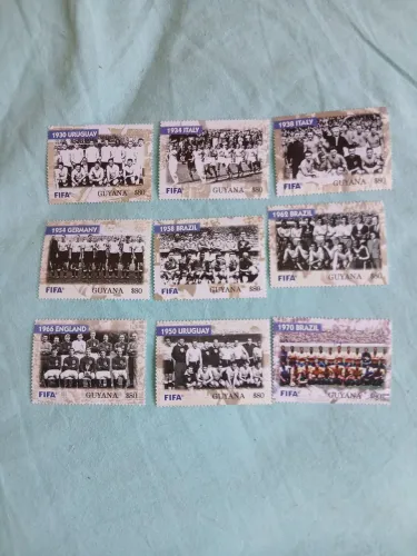 Série de selos - Copas do Mundo de 1930 a 1970