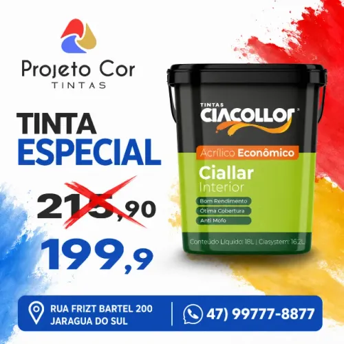 TINTA ACRÍLICA ECONÔMICA CIALLAR FOSCO - CIACOLLOR