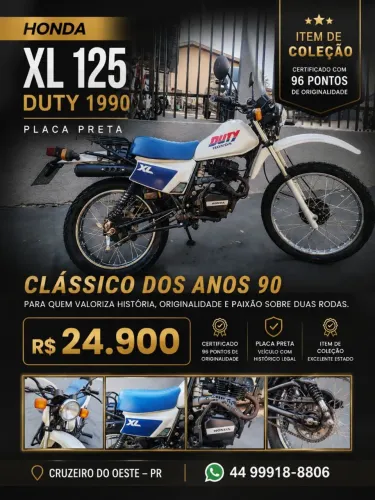 Relíquia XL DUTY 1990 IMPECAVEL PLACA PRETA