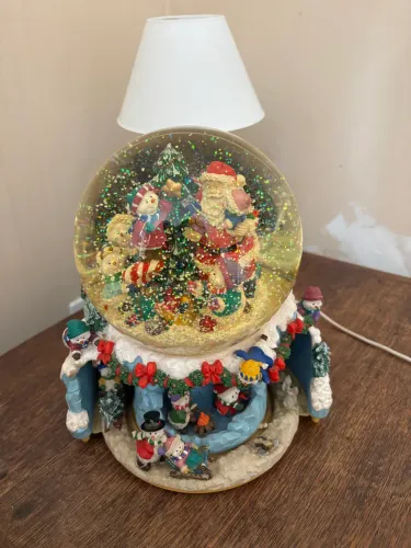 Globo de neve de natal decoração com música
